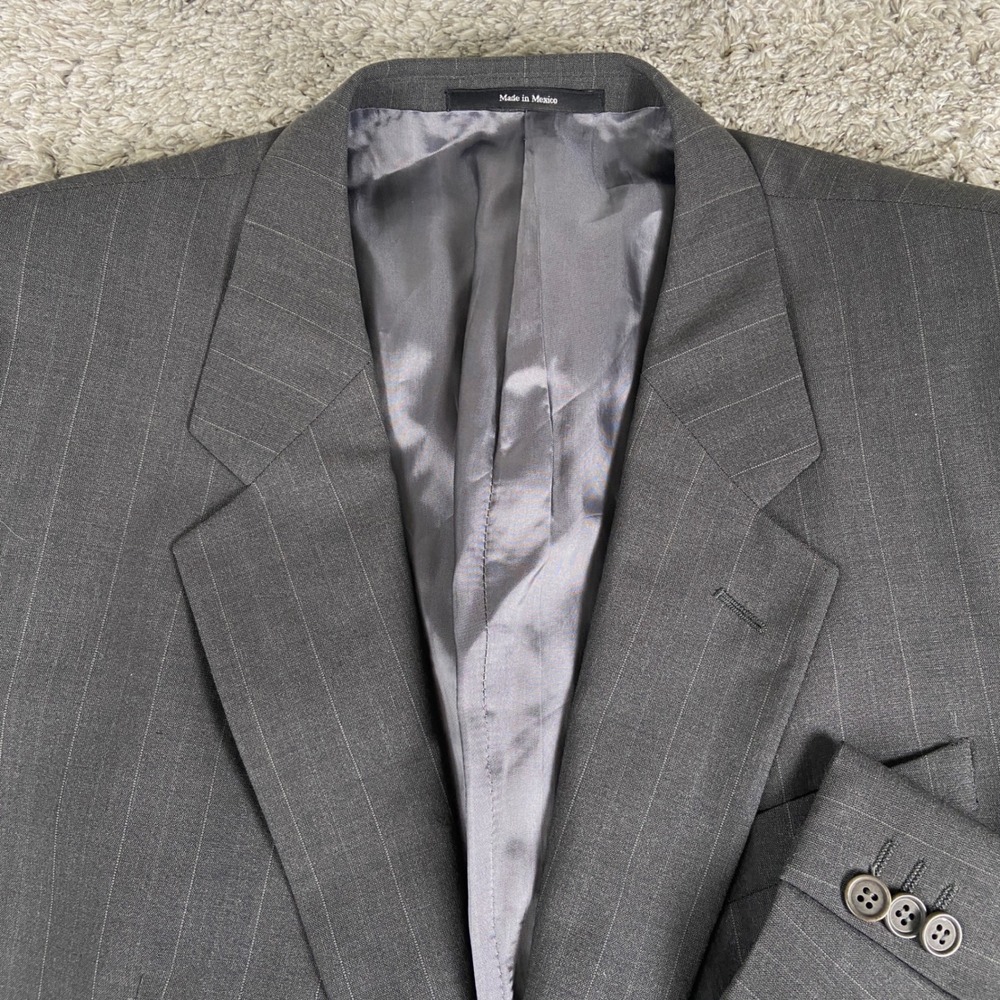 Mani by Giorgio Armani Blazer Mens 46R Grey Pinstripe Wool Suit Jacket Luxury